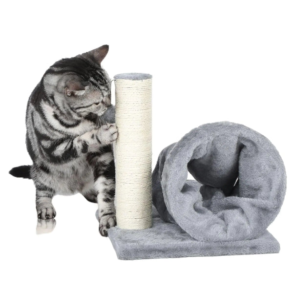 Cat Tree with Cat Play Tunnel 11.8 in Cat Scratching Post with Scratching BoardCat Scratch Pad with Toy Ball for Indoor CatsProtect Furniture